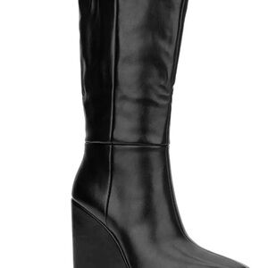 Torgeis Women Elegant Black Wedge Boots Sz 10 New